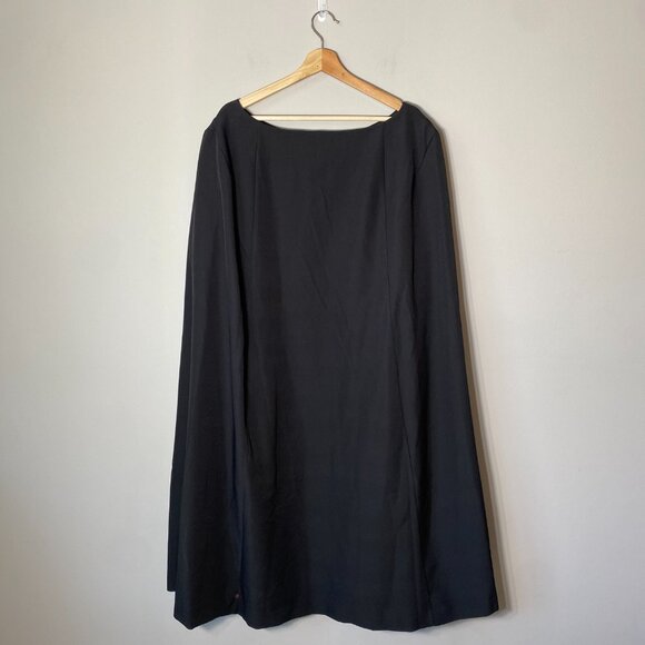 NWT Eloquii Women's Size 28 Boat Neck Cloak Sleeves Cocktail Cape Dress Black - Picture 5 of 16